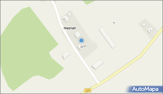 Nieznań, Nieznań, 1A, mapa Nieznań