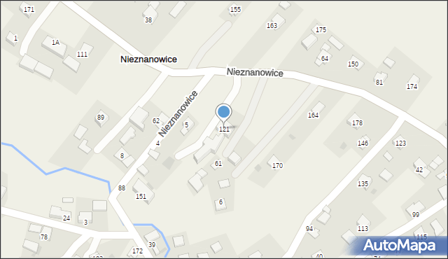 Nieznanowice, Nieznanowice, 121, mapa Nieznanowice