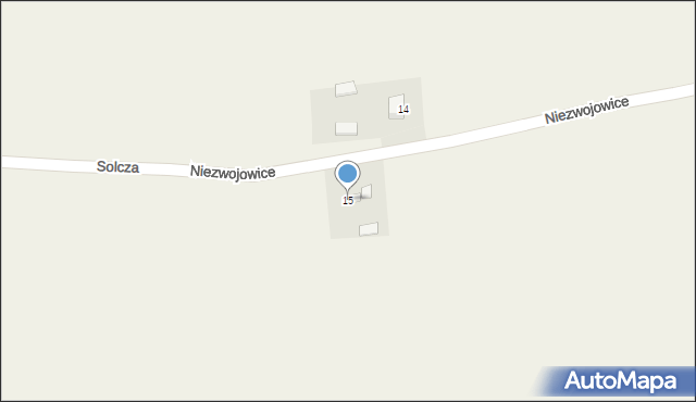 Niezwojowice, Niezwojowice, 15, mapa Niezwojowice