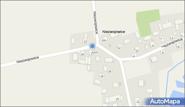 Niezwojowice, Niezwojowice, 17, mapa Niezwojowice