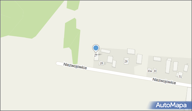 Niezwojowice, Niezwojowice, 27, mapa Niezwojowice