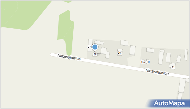 Niezwojowice, Niezwojowice, 28, mapa Niezwojowice