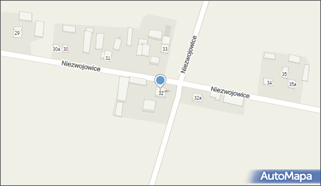 Niezwojowice, Niezwojowice, 32, mapa Niezwojowice