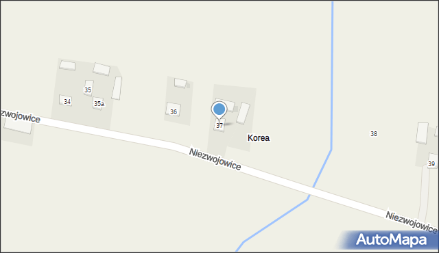 Niezwojowice, Niezwojowice, 37, mapa Niezwojowice