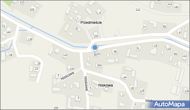 Niskowa, Niskowa, 30, mapa Niskowa