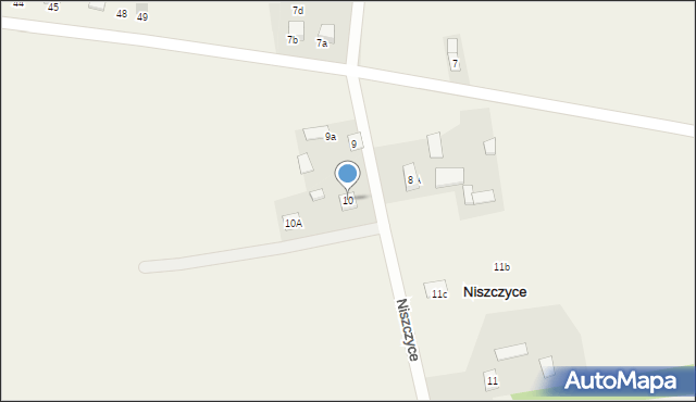 Niszczyce, Niszczyce, 10, mapa Niszczyce