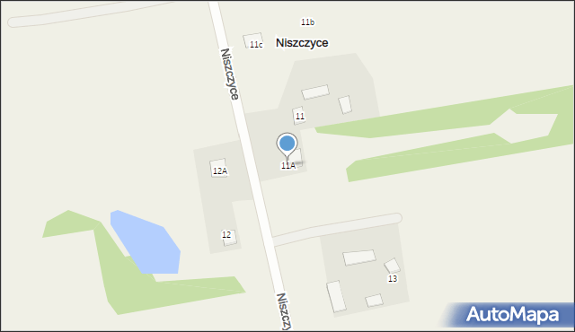 Niszczyce, Niszczyce, 11A, mapa Niszczyce