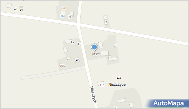 Niszczyce, Niszczyce, 8A, mapa Niszczyce