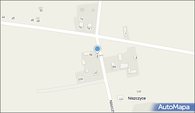 Niszczyce, Niszczyce, 9, mapa Niszczyce