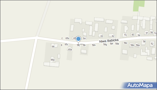 Niwa Babicka, Niwa Babicka, 58j, mapa Niwa Babicka