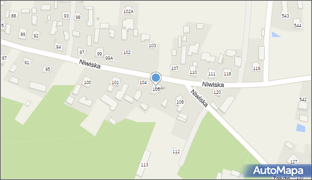 Niwiska, Niwiska, 105, mapa Niwiska