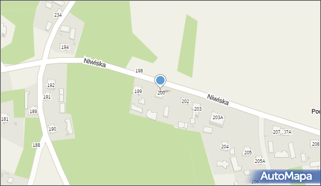 Niwiska, Niwiska, 200, mapa Niwiska