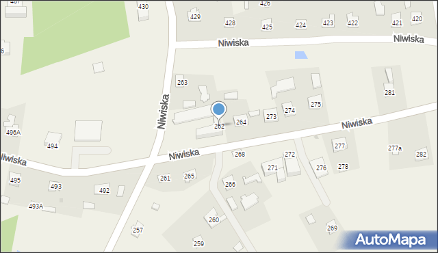 Niwiska, Niwiska, 262, mapa Niwiska