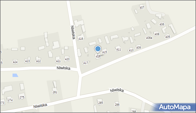 Niwiska, Niwiska, 416, mapa Niwiska