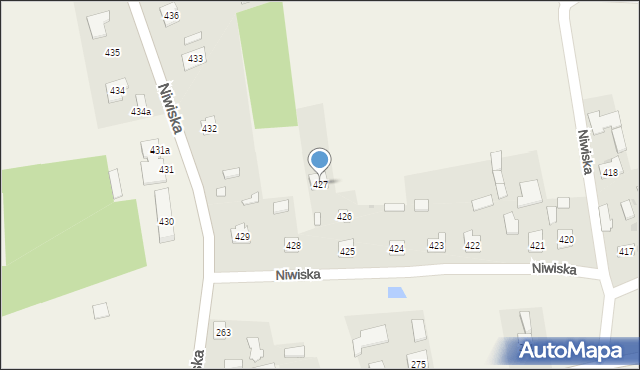 Niwiska, Niwiska, 427, mapa Niwiska