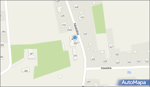 Niwiska, Niwiska, 431, mapa Niwiska