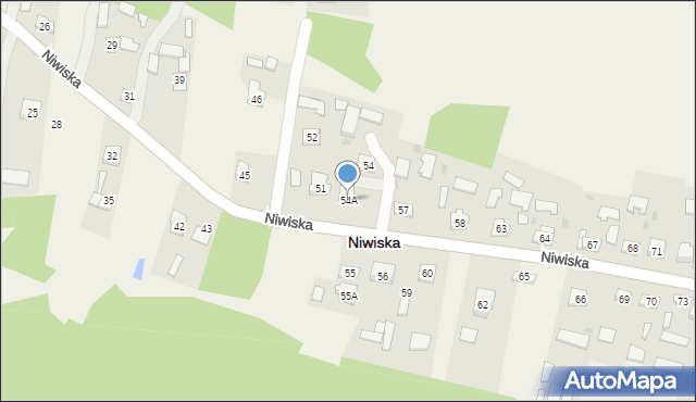 Niwiska, Niwiska, 54A, mapa Niwiska