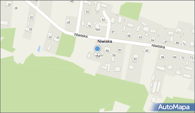 Niwiska, Niwiska, 55A, mapa Niwiska