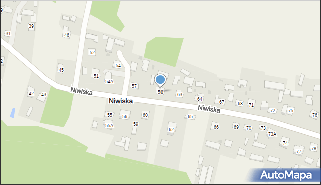 Niwiska, Niwiska, 58, mapa Niwiska