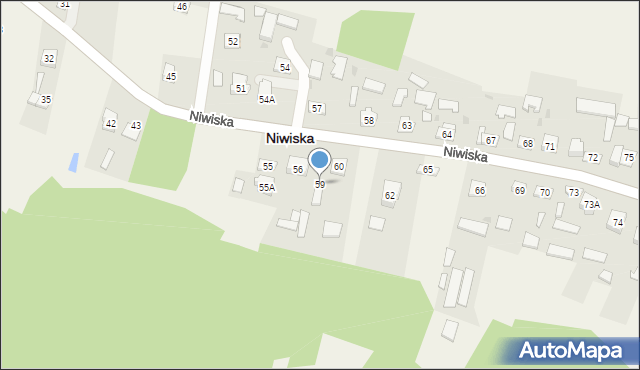 Niwiska, Niwiska, 59, mapa Niwiska