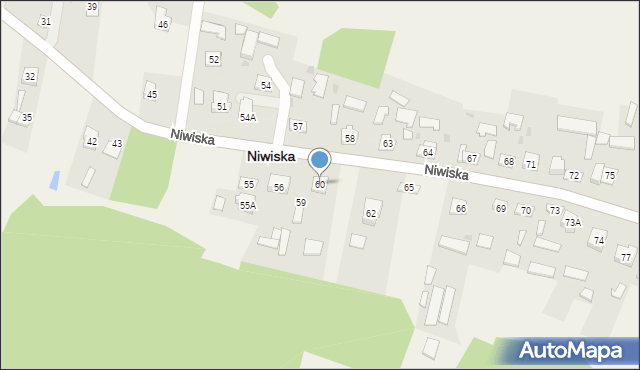 Niwiska, Niwiska, 60, mapa Niwiska