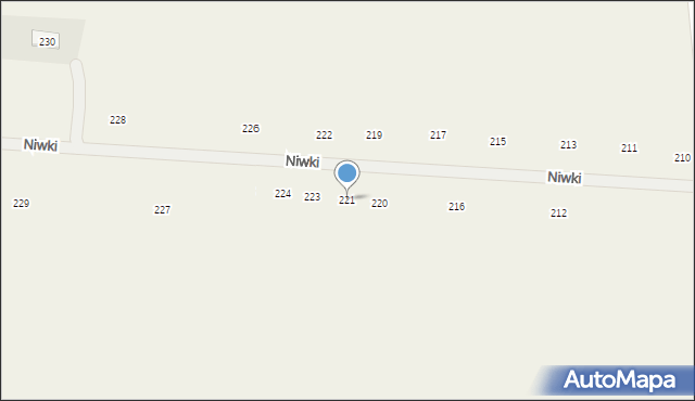 Niwki, Niwki, 221, mapa Niwki