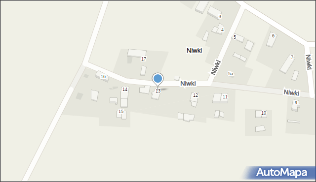 Niwki, Niwki, 13, mapa Niwki
