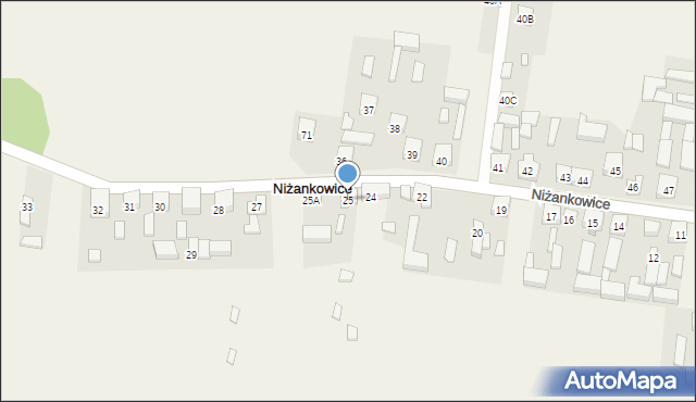 Niżankowice, Niżankowice, 25, mapa Niżankowice