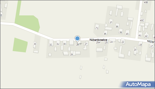 Niżankowice, Niżankowice, 28, mapa Niżankowice