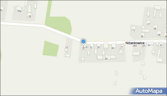 Niżankowice, Niżankowice, 32, mapa Niżankowice