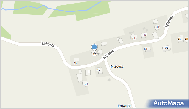 Niżowa, Niżowa, 25, mapa Niżowa