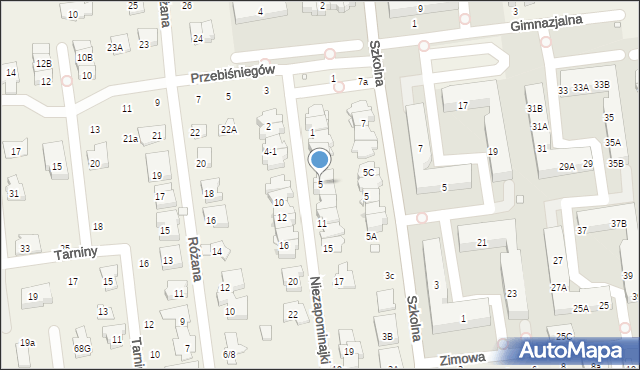 Nowa Iwiczna, Niezapominajki, 5, mapa Nowa Iwiczna