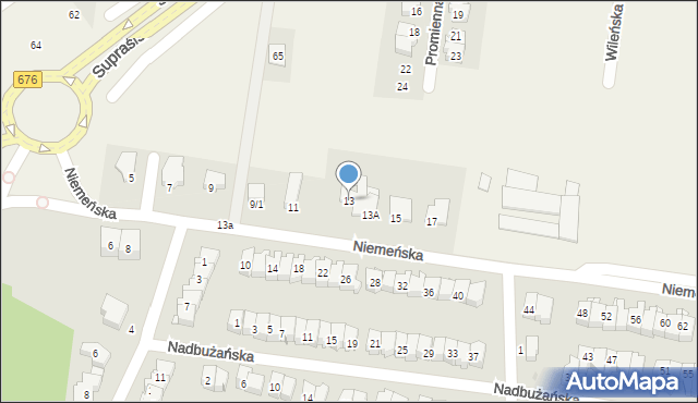 Nowodworce, Niemeńska, 13, mapa Nowodworce