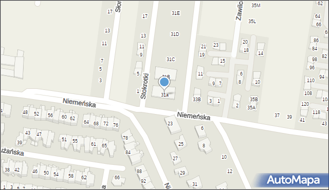 Nowodworce, Niemeńska, 31a, mapa Nowodworce