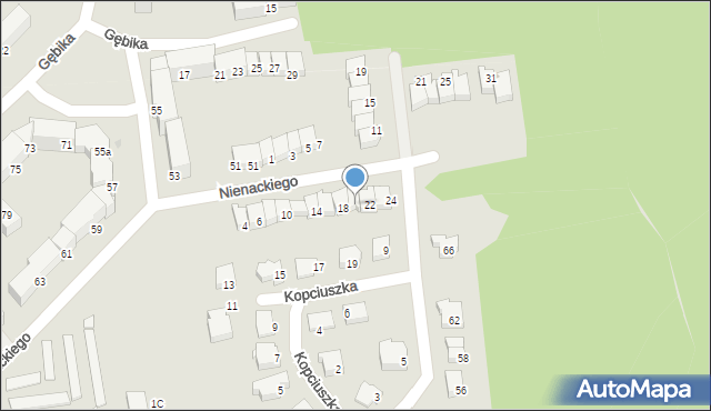Olsztyn, Nienackiego Zbigniewa, 20, mapa Olsztyna