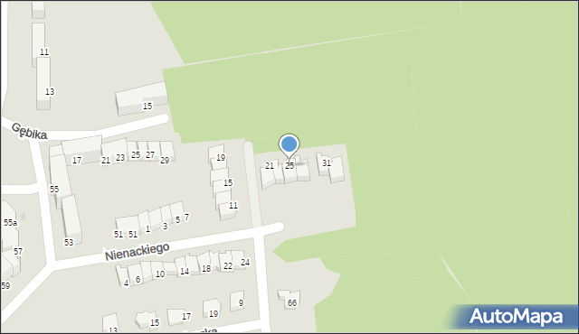 Olsztyn, Nienackiego Zbigniewa, 25, mapa Olsztyna