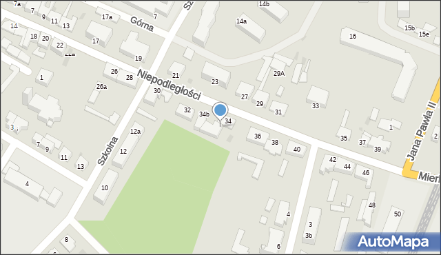 Olsztynek, Niepodległości, 34a, mapa Olsztynek