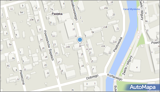 Opole, Niedziałkowskiego Mieczysława, 14, mapa Opola