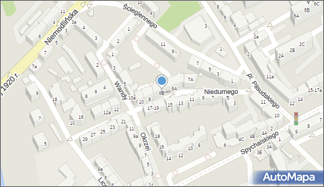 Opole, Niedurnego Piotra, 6B, mapa Opola