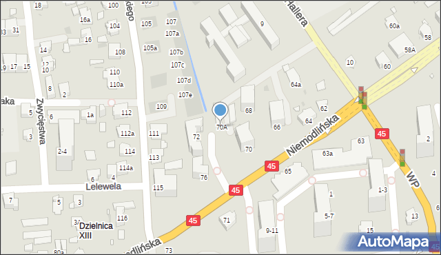 Opole, Niemodlińska, 70A, mapa Opola
