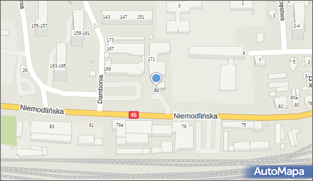 Opole, Niemodlińska, 84, mapa Opola