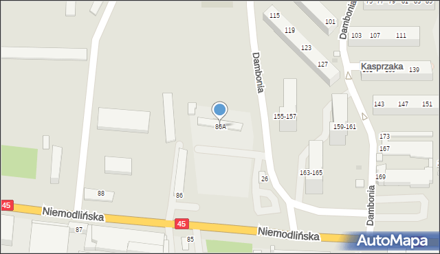 Opole, Niemodlińska, 86A, mapa Opola