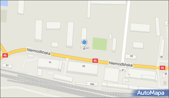 Opole, Niemodlińska, 90, mapa Opola