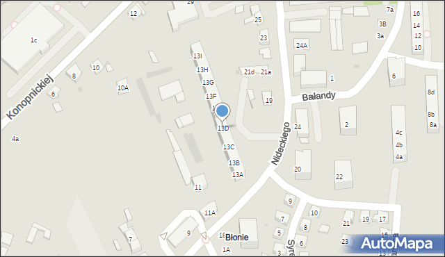 Oświęcim, Nideckiego Andrzeja, 13D, mapa Oświęcimia