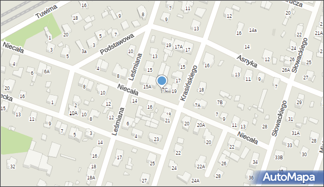 Piastów, Niecała, 7c, mapa Piastów