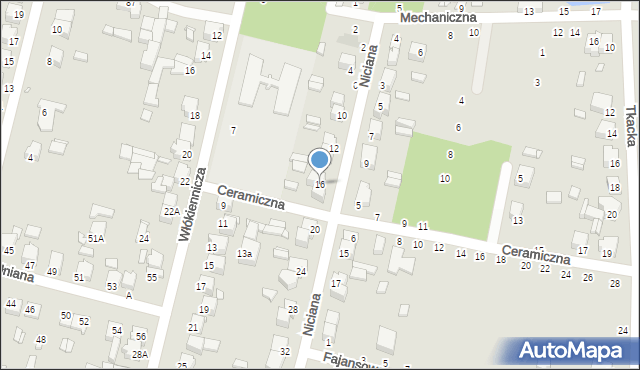 Piotrków Trybunalski, Niciana, 16, mapa Piotrków Trybunalski