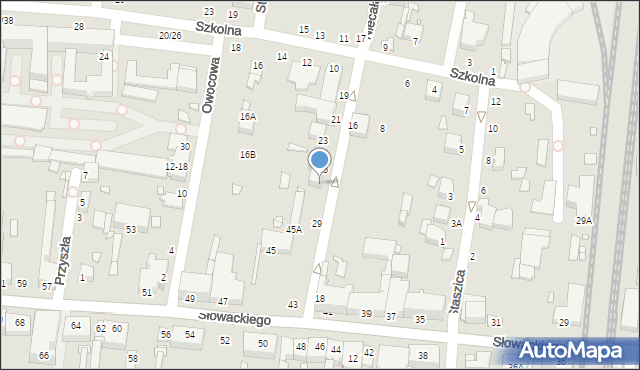 Piotrków Trybunalski, Niecała, 27, mapa Piotrków Trybunalski