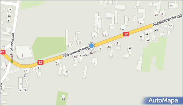 Pleszew, Niesiołowskiego Kazimierza, ks., 14, mapa Pleszew