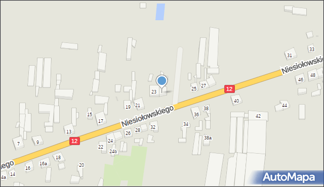 Pleszew, Niesiołowskiego Kazimierza, ks., 23a, mapa Pleszew