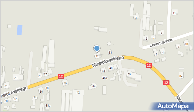 Pleszew, Niesiołowskiego Kazimierza, ks., 31, mapa Pleszew